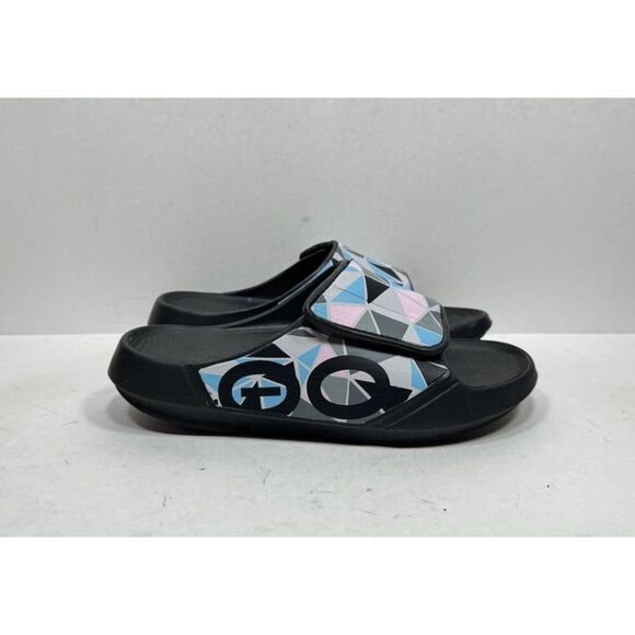 OOFOS Other - Oofos OOahh Sport Flex Sandals Men’s 9 Black Blue Pink Slip On Comfort